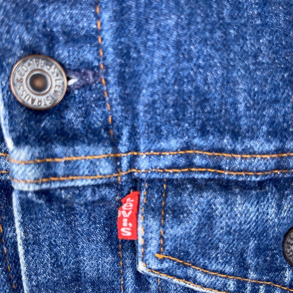 Vintage Levis Jacket Boys Size 16 Blue Denim Trucker Made USA 70704 0216 90s - Picture 6 of 14